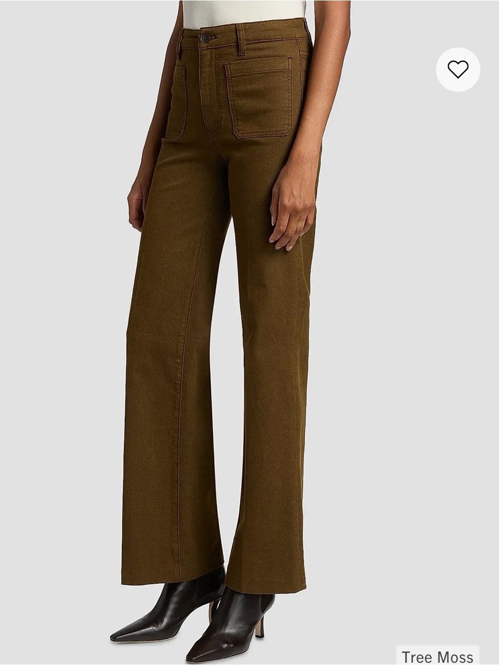 NWOT Frame The Refined mossy brown high rise wide leg jeans trousers 27 $348